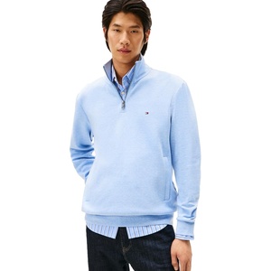 Tommy Hilfiger Men’s Medium Weight 1/4 Zip Sweatshirt(Vessel Blue Heather)