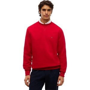 Tommy Hilfiger Men’s Medium Weight Fleece Pullover Crewneck Sweatshirt(Medium Red)