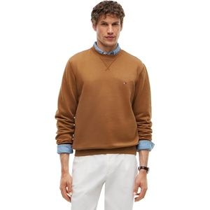 Tommy Hilfiger Men’s Medium Weight Fleece Pullover Crewneck Sweatshirt(Timeless Tawny)