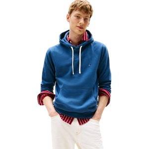 Tommy Hilfiger Mens Ribbed Hoodie Sweatshirt(Aegean Sea)