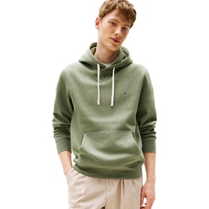 Tommy Hilfiger Mens Ribbed Hoodie Sweatshirt(Battle Green Heather)