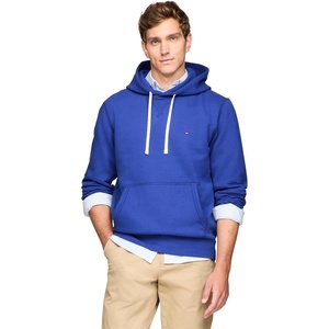Tommy Hilfiger Mens Ribbed Hoodie Sweatshirt(Wedge Blue)