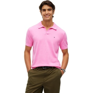 Tommy Hilfiger Men’s Short Sleeve Casual Cotton V-Neck Polo Shirt(Synthetic Blush)