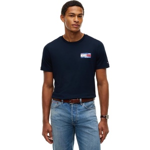Tommy Hilfiger Men’s Short Sleeve Cotton Crewneck Back Graphic T-Shirts(Navy Blue)