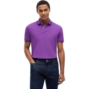 Tommy Hilfiger Men’s Short Sleeve Polo Shirts in Regular Fit With Stretch and Organic Pique Cotton(Dazzling Purple)