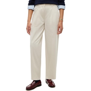 Tommy Hilfiger Women’s Casual Cotton Barrel Pleated Chino Pants with Stretch(Light Silt)