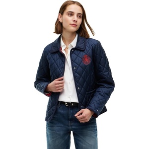 Tommy Hilfiger Women’s Lightweight Quilted Barn Jacket(Dark Blue)