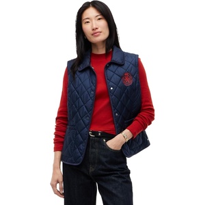 Tommy Hilfiger Women’s Sleeveless Quilted Vest With Pockets(Dark Blue)