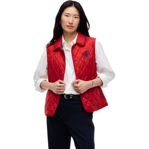 Tommy Hilfiger Women’s Sleeveless Quilted Vest With Pockets(Dark Magma)