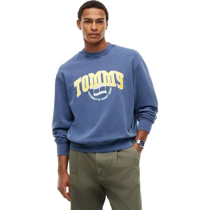 Tommy Jeans Men’s Medium Weight Crewneck Sweatshirt With Varsity Logo(Dark Blue)