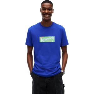 Tommy Jeans Men’s Short Sleeve Cotton Graphic T-Shirts in Regular Fit(Deep Marine)